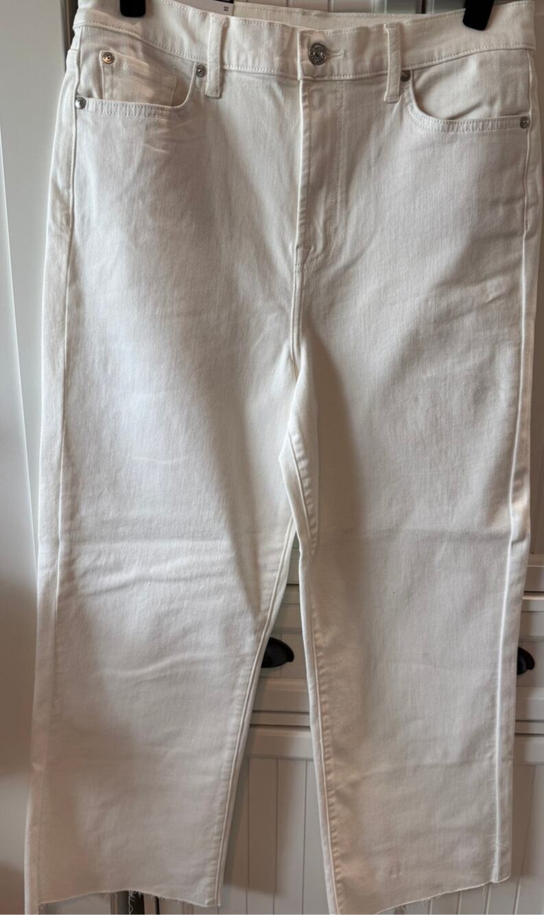 7 For All Mankind Cropped Alexa High Rise Jeans in Soleil 32 NWT
